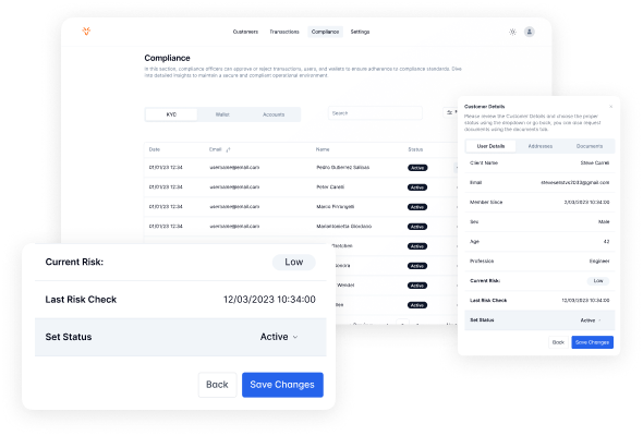 Dashboard - Compliance KYC + Transaction Details